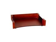Rolodex Wood and Faux Leather Letter Tray Letter Size Mahogany and Black 81759