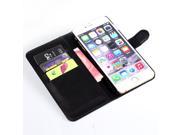 QI Sheng Company TM case for iphone 6 Plus 5.5 inch cell phone high quality litchi texture wallet flip pu leather magnetic cover with stand function black colo