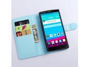 compare QI Sheng Company TM cover with stand function case for LG G4 cell phone high quality litchi texture wallet flip pu leather magnetic Blue