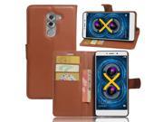 Huawei Honor 6X 2016 Case Le Qi TM Flip PU Leather Card Slot Case Magnetic Closure Stand Cover Fashion Wallet Case for Huawei Honor 6X 2016 Brown