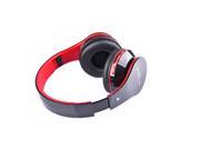 Tinksky AT BT809 Foldable Wireless Bluetooth Stereo Headphone Headset with Mic FM TF Card Black Red
