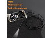 Tinksky 2M 7mm 6 LED IP67 Waterproof Endoscope Inspection Camera for Android Phones Black