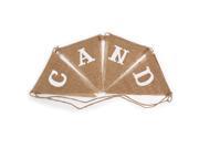 TinkSky 8pcs CANDY BAR Burlap Flag Banner Wedding Party Decoration Bunting Brown