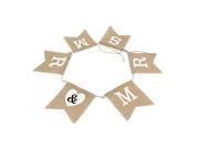 TinkSky 6pcs MR MRS Burlap Banner Wedding Party Decoration Bunting Brown