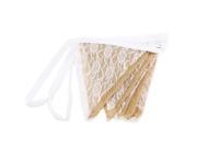 TinkSky 12pcs Lace and Burlap Flag Banner Wedding Party Decoration Bunting
