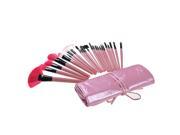 TinkSky 24pcs Professional Makeup Cosmetic Brush Set Kit with Pouch Pink