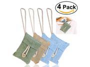 TinkSky 4 Packs of 100g Natural Air Purifying Bamboo Charcoal Bag Air Freshener Random Color