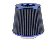 TinkSky Car Air Filter Round Tapered Universal Cold Air Intake Kits Carbon Fiber Blue