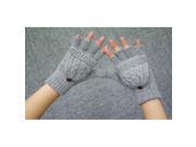 TinkSky Women Winter Warm Wool Knitted Convertible Fingerless Gloves With Mitten Cover