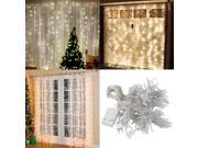 TinkSky LEORX 110V 3Mx3M 300 LED String Light Curtain Light with US plug for Christmas New Year Wedding Party Home Decoration Warm white