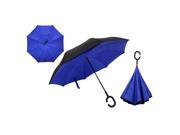 TinkSky Inverted Drip Free Vehicle Reflective Strip Safety Car Umbrella Anti UB Sun And Rain Umbrellas with C shaped Hands Free Handle Royal Blue