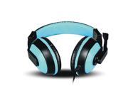 TinkSky Adjustable Headphone Game Headphones Stereo Headset Noise canceling Stereo with Mic Wired for PC Laptop Black Blue