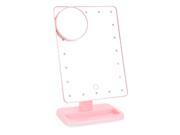 TinkSky Rectangular 20 LED Lighted Vanity Mirror Touch Screen Battery Powered with Magnification Spot Mirror Pink