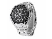 TinkSky 8023 Waterproof Men s Round Dial Stainless Steel Band Quartz Wrist Watch with Paper Package Box Silver Black