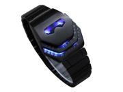 Tinksky Fashion Cool Men s Stainless Steel Snake Head Blue LED Watch