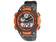 TinkSky 8016AD Waterproof Men Boys LED Digital Analog Dual Time Display Sports Wrist Watch with Date Week Alarm Stopwatch Backlight Rubber Band Orange Bl