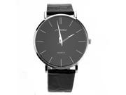 Tinksky Sinobi 9140 Fashion Ultra thin Round Dial Men s Boys Quartz Wrist Watch with PU Band Black