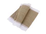 TinkSky 2.2M Hessian Jute Lace Craft Ribbon Tablecloth for DIY Crafts Home Wedding Decor Beige