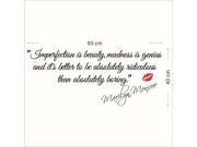 TinkSky Imperfection Is Beauty Madness Is Genius and It s Better To Be Absolutely Ridiculous Than Absolutely Boring Marilyn Monroe Quote DIY Removable Vinyl Wal