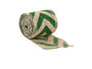 TinkSky 2M 6CM Strip Style Burlap Craft Ribbon for DIY Crafts Home Wedding Christmas Decoration Brown Green