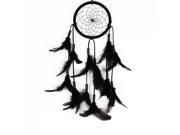 TinkSky Handmade Feather Beads Decorated Wall Hanging Wind Chime Dream Catcher Black