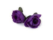 TinkSky 50pcs 3cm Artificial Roses Flower Heads Wedding Decoration Purple