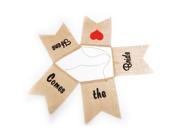 TinkSky 5pcs Here Comes the Bride Burlap Banner Wedding Party Decoration Bunting Brown