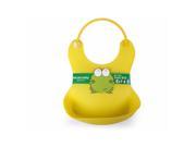 TinkSky Baby Infant Waterproof Adjustable Silicone Feeding Bib Yellow
