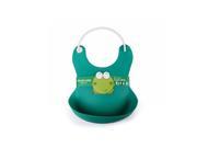TinkSky Baby Infant Waterproof Adjustable Silicone Feeding Bib Green
