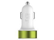 TinkSky 5V 3.1A Aluminum Dual USB Car Charger Adapter for iPad iPhone Cellphones Tablets Car DVR GPS MP3 Green