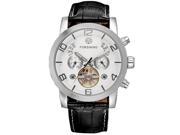 TinkSky Men Automatic Mechanical Wrist Watch with Stainless Steel Band Silver White
