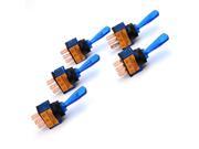 TinkSky 5pcs 12V 20A 3 Pin On Off LED Toggle Slide Switch for Motorcycle Car Boat Blue
