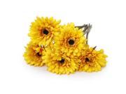 TinkSky 5pcs Artificial Gerbera Daisy Flower for Wedding Home Decoration Yellow