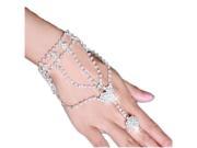 TinkSky Fashion Delicate Women s Wedding Bridal Rhinstone Decor Bracelet with Ring