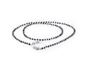 TinkSky 60cm Long Fashion Crystal Beads Beaded Glasses Eyeglasses Sunglass Spectacles Chain Holder Neckchain Black Clear