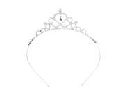 TinkSky Delicate Wedding Party Children Flower Girl Crystal Rhinestones Heart Shaped Crown Headband Tiara Silver