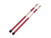 TinkSky Pair of 40CM Bamboo Rod Drum Brushes Sticks for Jazz Folk Music Red