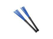 TinkSky Pair of Retractable Telescopic Handles Percussion Drum Brushes Sticks for Jazz Rock Blue