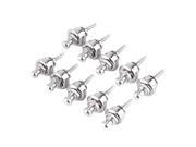 TinkSky 10pcs Schaller Style Mushrooms Head Guitar Strap Buttons Silver