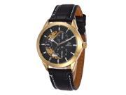 TinkSky Men Automatic Mechanical Wrist Watch with Stainless Steel Band Black Golden