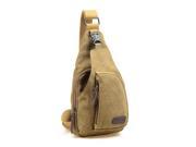 TinkSky Cool Men s Outdoor Sports Casual Canvas Unbalance Backpack Shoulder Bag Crossbody Sling Chest Bag Size L Khaki