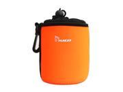 TinkSky Portable Neoprene Pouch Bag for Canon Nikon Pentax Sony Olympus Panasonic DSLR Camera Lens Size L Orange