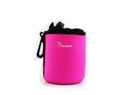 TinkSky Portable Neoprene Pouch Bag for Canon Nikon Pentax Sony Olympus Panasonic DSLR Camera Lens Size M Rosy