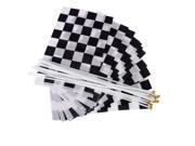 TinkSky 12pcs Chequered Formula One F1 Racing Banners Hand Waving Flags Black White