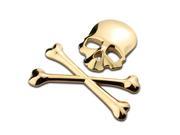 TinkSky New 3D 3M Skull Metal Skeleton Crossbones Car Motorcycle Sticker Label Skull Emblem Badge car styling stickers decal
