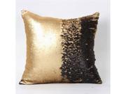 TinkSky DIY Two Tone Glitter Sequins Throw Pillow Cases and Covers Color Changing Scale Euro Decorative Home Cushion Sofa Pillowcase Matte Black Gold