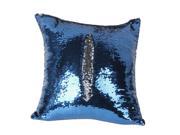 TinkSky DIY Two Tone Glitter Sequins Throw Pillow Cases and Covers Color Changing Scale Euro Decorative Home Cushion Sofa Pillowcase Blue