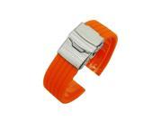 TinkSky Universal 24MM Silicone Watch Replacement Band Quick Release Watchband Strap Orange