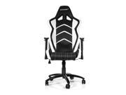 AKRacing Racing Style Gaming Chair with High Backrest Recliner Swivel Tilt Rocker and Seat Height Adjustment Mechanisms White PU Leather