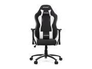 AKRacing Nitro Racing Style Gaming Chair with High Backrest Recliner Swivel Tilt Rocker and Seat Height Adjustment Mechanisms. White PU Leather